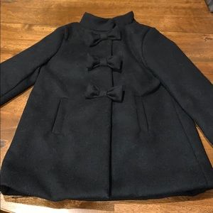 Girls 3/4T fancy black winter coat with bows